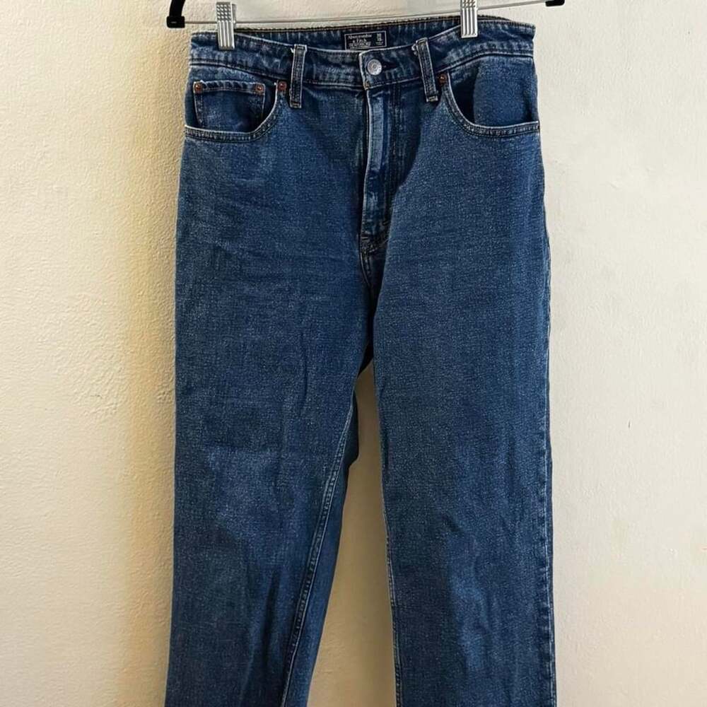 Abercrombie & Fitch Zoe Natural Rise Ankle Straight Jeans Size 10R Blue